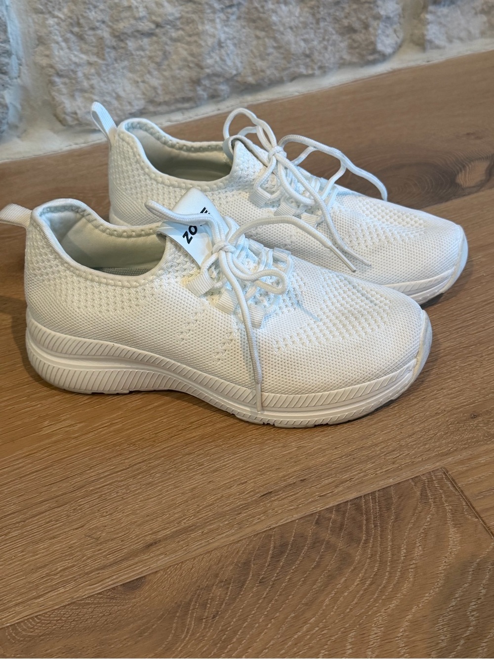 Women’s White Knit Athletic Sneakers